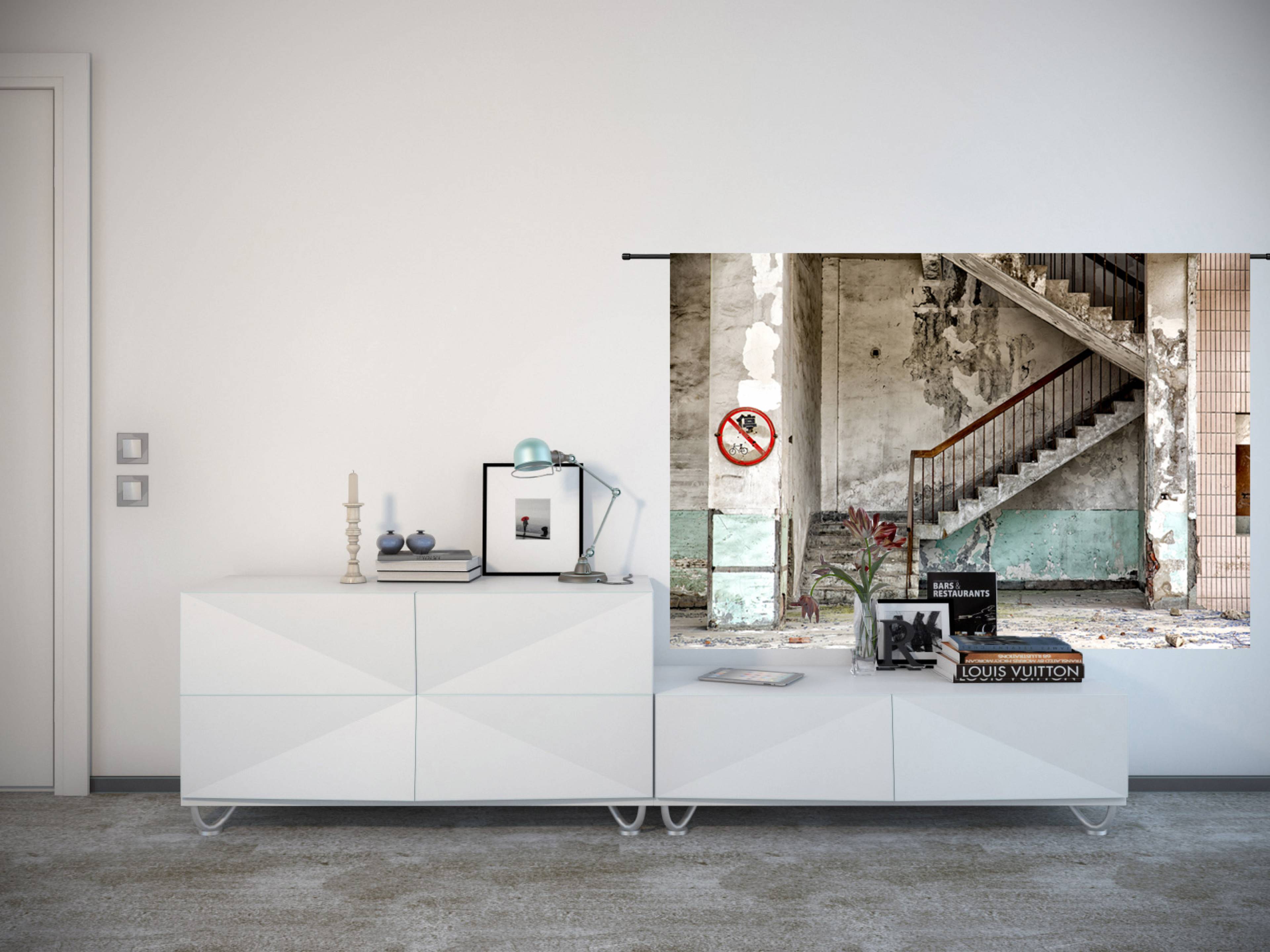 Urban Cotton - Wandkleed 'Concrete Stairs'
